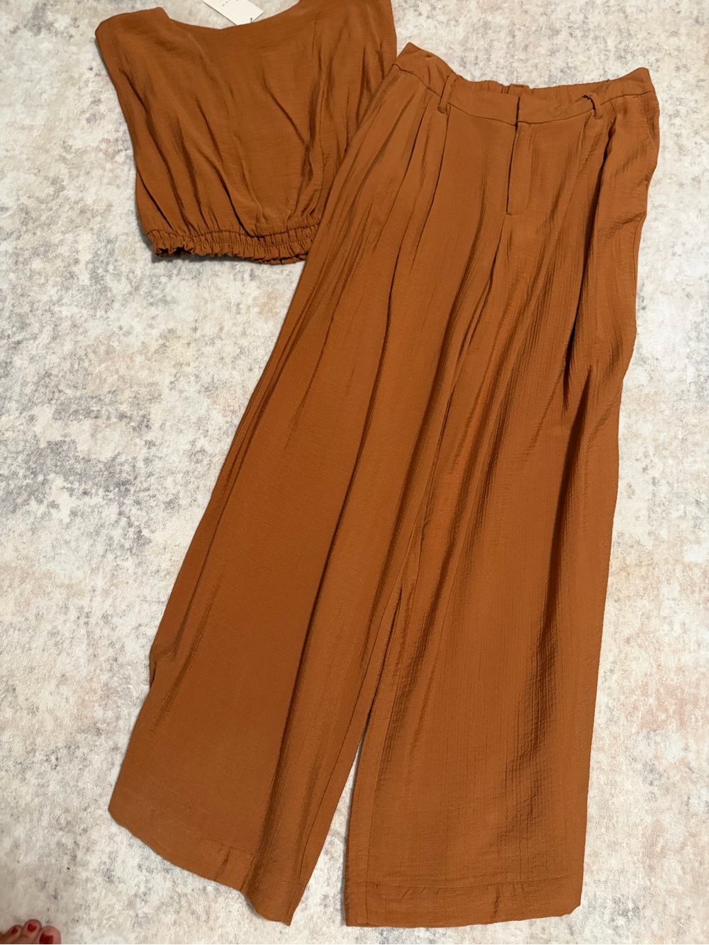 a new day Rust Orange Wide-Leg Sleeveless Jumpsuit